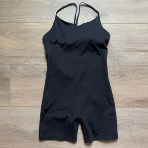 Black Activewear Romper Jumpsuit w/ Built in Bra